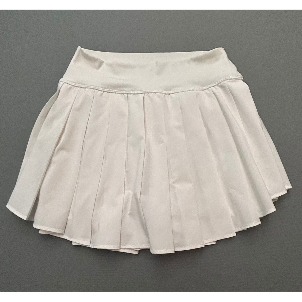 Aerie OFFLINE Women White Pleated Tennis Skort Mini Skirt with Shorts Size S